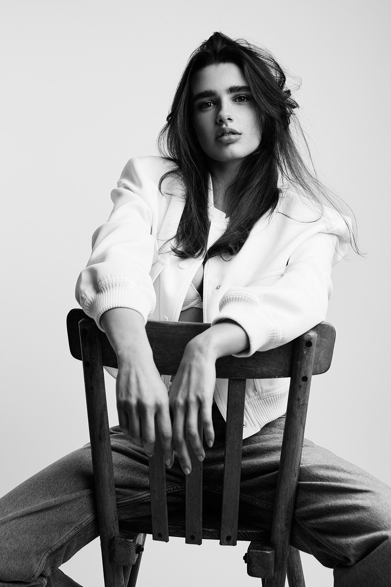 Fashion Editorial Fotografie Model Nathalie von Wiener Models, Schwarz Wei&szlig;, Dominique Hammer Fotograf Wien