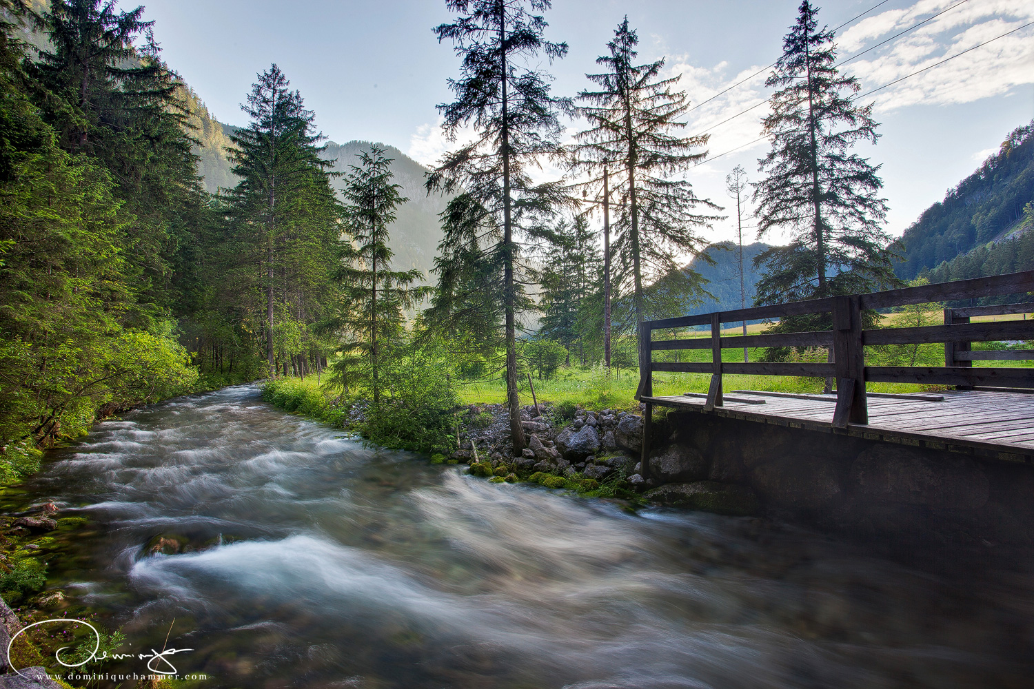 Blick auf einen Fluss in Abtenau von Fotograf Dominique Hammer
