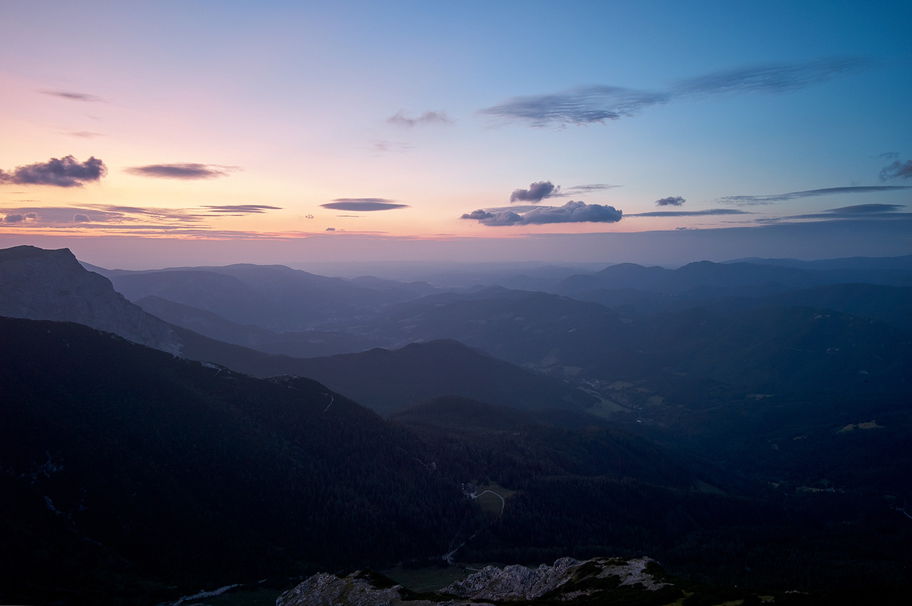Sonnenaufgang auf der Rax beim Karl-Ludwig-Haus